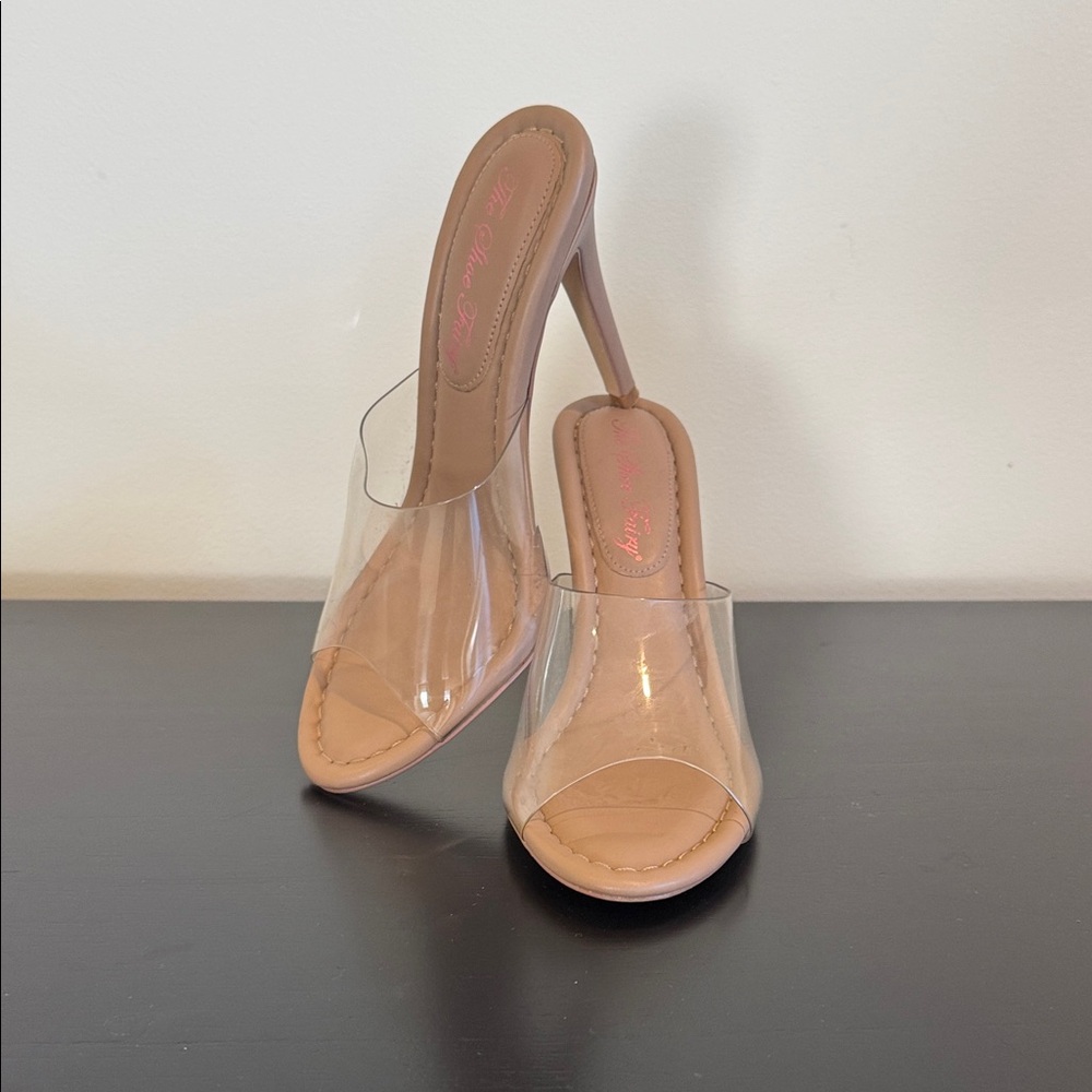 The Shoe Fairy Tan and Clear Women's Heels